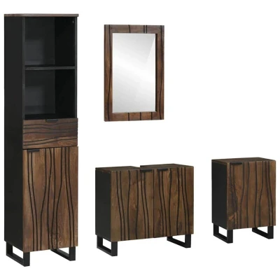 Image of vidaXL Bathroom Furniture Set with Drawer Shelf 4 pcs White 38 x 33 160 cm