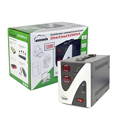Image of Voltage Converter Stabilizer SilverCloud 2000VA 1200W, Black