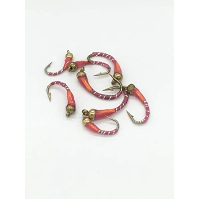 Image of Fly Fishing Pink BeadHead Epoxy Buzzers 8 pack trout flies Size 10 14#DR1 E
