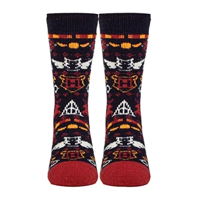 Image of HEAT HOLDERS Ladies Novelty Harry Potter Socks Lite Winter Warm Fun Pattern for Women (4 8, Potter)