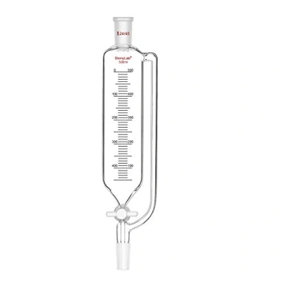 Image of stonylab Pressure Equalizing Graduated Addition Funnel, Borosilicate Glass Dropping Funnel 24/40 Joint 500ml with PTFE Stopcock for Laboratory (500ml)
