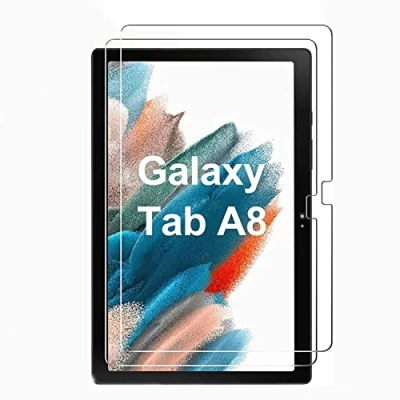 Image of 2 Pack Screen Protector Compatible with Samsung Galaxy Tab A8 10.5 Inch Tempered Glass 2022 Model (SM X200/X205) Film HD Clear Bubble Free Easy Installation 9H Hard