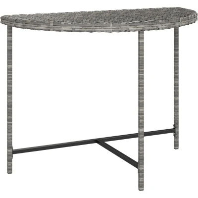 Image of vidaXL Garden Table Grey 100x50x75 cm Poly Rattan