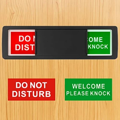 Image of 7 x 2 Inch Do Not Disturb Door Sign, Slider Indicator Sign for Office Home, Please Knock Privacy and Welcome