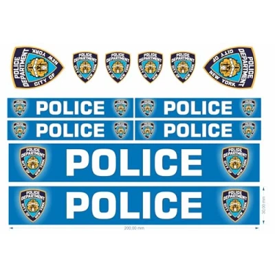 Image of beihaasnatuerlich Sticker Police Fire Brigade 11 Piece Set Accessories for Bobbycar Bicycle Wheel Model Building Bike Boat Car Playmobil Badge RC (Police)