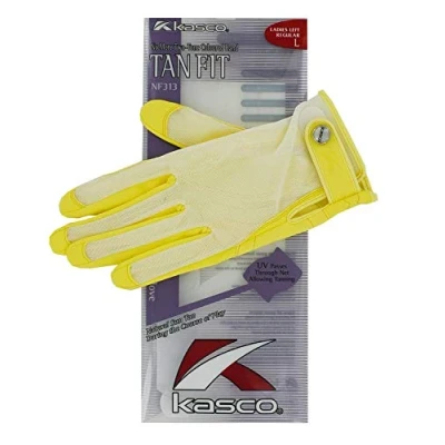 Image of Kasco Women Tan Fit Right Hand Golf Glove Yellow, Small
