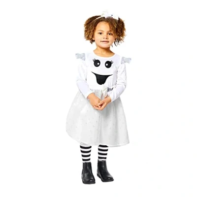 Image of Amscan 9914811 Childs Toddlers Baby Cute Lil Ghost Fancy Dress Costume Kids Haunted Halloween (3 6 Months)