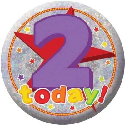 Image of Amscan 9900822 2nd Happy Birthday Holographic badges 5.5cm 1 Pc, Small