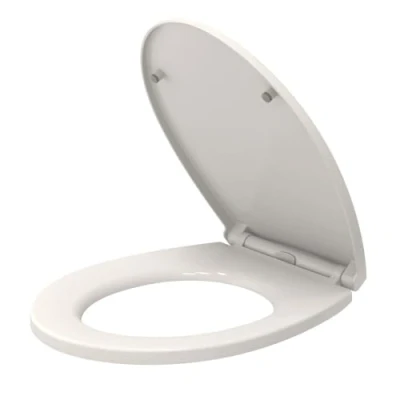 Image of Toilet Seat Cover White Soft Close Quick Release for Easy Cleaning Plastic Material Durable Dual Fixing Top &amp; Bottom Fix by AAN®
