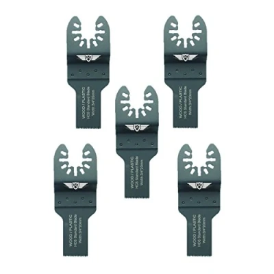 Image of 5 x 20mm TopsTools FA20F_5 Fast Fit Wood Cutting Blades Compatible with Dewalt Stanley Black and Decker Bosch Fein (Non StarLock) Makita Milwaukee Parkside Ryobi Worx (Fast Change) Multi Tool