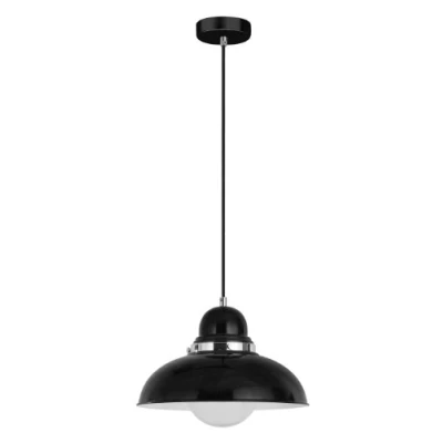 Image of Premier Housewares E27 Edison Screw Chrome Ceiling Pendant, 40 W Black