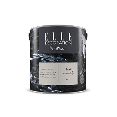 Image of ELLE Decoration by CROWN 2.5L Flat MATT Emulsion Paint Bare Concrete No 132