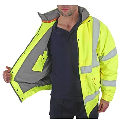 Image of BOMBER JACKET FLEECE LINED SAT YELLOW LGE