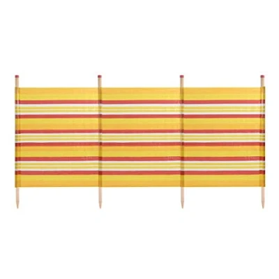 Image of WBL Printed Outdoor Standard Stripes Windbreak available in Yellow 4 Pole