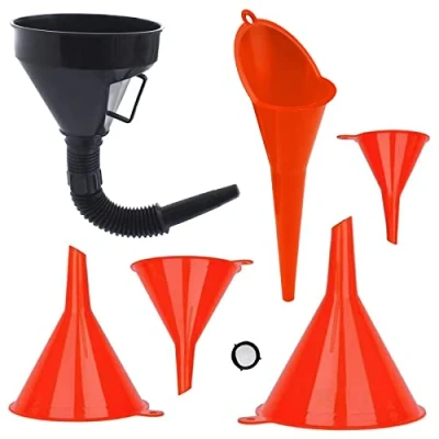 Image of Universal Funnel Set,1Plastic Gasoline Engine Funnel,1 Long Mouth for Car Motorcycles,4 Mini Filling Kitchen or Workshop Oil Funnel（6Pcs）