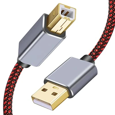 Image of Printer Cable 8M, USB 2.0 Type A Male to B Scanner Cord High Speed Compatible with HP, Canon, Dell, Lexmark, Xerox, Samsung etc (8M)