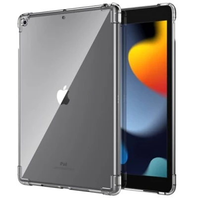 Image of TiMOVO Case for New iPad 9th Generation 2021/8th Gen 2020/7th 2019, Shockproof Impact Resistant Flexible Transparent Clear TPU Protective Shell Fit 10.2 inch
