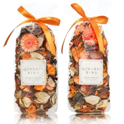 Image of Qingbei Rina Orange Pot pourri,Orange Scented Pourri Dried Flower,Winter Decorative Bowl Vase Filler,Christmas HolidayTable Wedding Party Decor,2 Bags,240g