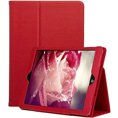 Image of Leather Flip Stand Folio Case Plain Cover for Apple iPad Air 5th,6th Generation 2017 2018 (Red)