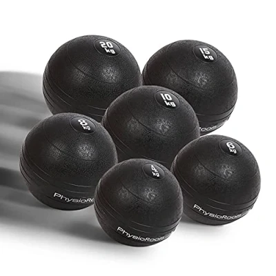 Image of PhysioRoom 20kg Medicine Ball Weight Slam Home Gym Fitness Workout Equipment Strength Training, Ab Exercises, Throwing, Building &amp; Toning Muscle 4kg