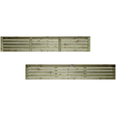 Image of 6ft x 1ft (183cm 30cm) Premier ROMA Single Venetian Style Slatted Garden Capped Flat Top Trellis [Width: 1830mm Height: 300mm] Modern Design Fence Topper Wall Plant Climbing
