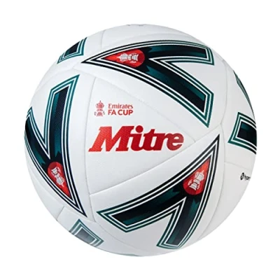 Image of Mitre Match FA Cup Football, White/Green/Red, 4