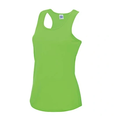 Image of Just Cool Girlie Fit Sports Ladies Vest / Tank Top (S) (Electric Green)