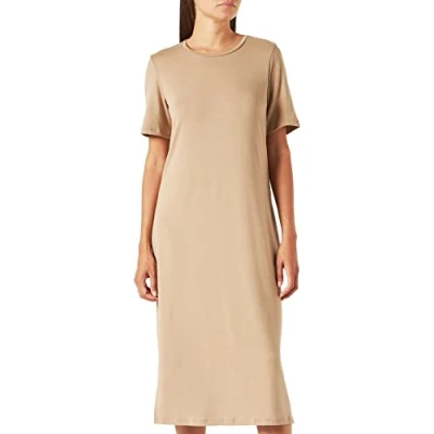 Image of PIECES Women&#039;s Pconika SS Midi Dress Noos, Silver Mink, L