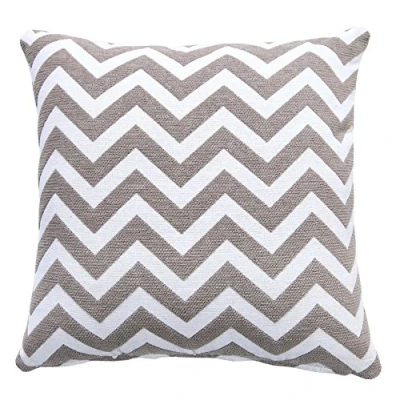 Image of Ehc Chevron Sofa Cushion Cover Pillow Case 17&quot; X (45cm 45cm) Smoke/White
