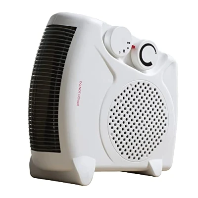 Image of Daewoo Electric Fan Heater Upright and Flat Portable With Carry Handle Safety Cut Out Feature Adjustable Control &amp; Only Setting 2000W White