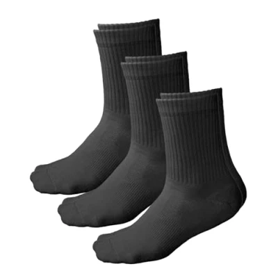 Image of vitsocks Women&#039;s Cushioned BAMBOO Tube Crew Sports Socks (3 PAIRS) Soft Padded Heel, 3x black, 6 8