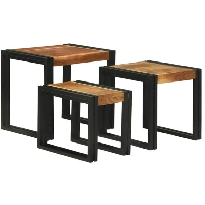Image of vidaXL Nesting Tables 3 Solid Wood Acacia