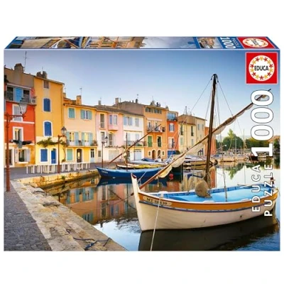 Image of Educa Port of Martigues, Provence 1000 Piece Puzzle for Adults. Measurements: 68 x 48 cm. Includes Glue Fix Puzzle. From 14 years old (19928)