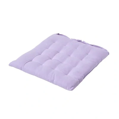 Image of HOMESCAPES Seat Pad Mauve 40 x cm Indoor Garden Dining Chair Cushion with a Button Tie Handle to fix 100% Cotton Well Filled Easy Care Washable At Home