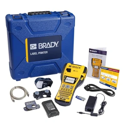 Image of Brady M410 Portable Label Printer Kit + Workstation Suite Industrial Labelling Machine for Harsh Environment Labels High Performance Adhesive incl. Case, UK Power Cord and replaces BMP41