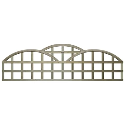 Image of 6ft x 1ft (183cm 30cm) Premier Triple Dome Art Deco Cloud Type Standard (120x120mm) Holes [Height: (Shoulder: 30cm Top of Domes: 55cm)] Traditional Fence Topper Wall Plant Climbing Trellis