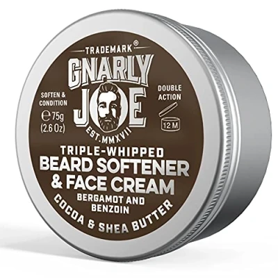 Image of Gnarly Joe Beard Softener and Face Cream. Triple Whipped Cocoa Shea Butter. Leave In Overnight. 75 ml (Bergamot Benzoin, ml)