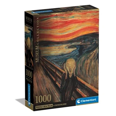 Image of Clementoni 39791 Museum Collection The Scream 1000 Pieces Adult Jigsaw Puzzles, Art, Famous Paintings, Made in Italy, Multi Coloured