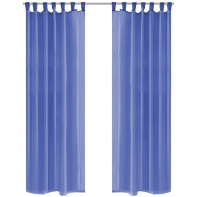 Image of vidaXL Voile Curtains 2 pcs 140x175 cm Royal Blue