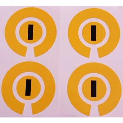 Image of Crown Green Lawn Indoor Bowls Adhesive Lettered Coloured Marker Labels Set of 4 (Yellow, I)