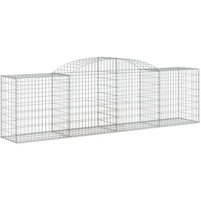 Image of vidaXL Arched Gabion Baskets 17 pcs 300x50x80/100 cm Galvanised Iron