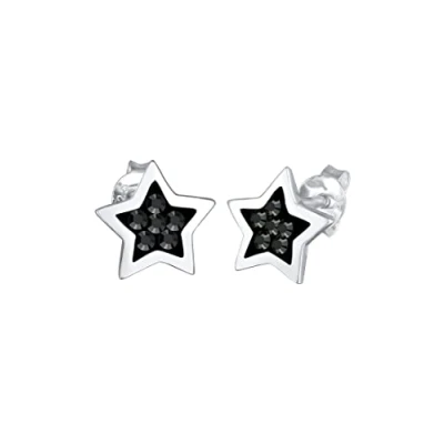Image of Elli Earrings Women Star Motif Modern with Crystals in 925 Sterling Silver