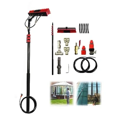 Image of 9m/30FT window Cleaning Pole/Water Fed Telescopic Brush/Extendable Cleaner Conservatory Roof equipment Extendable Tools Pxkmouy