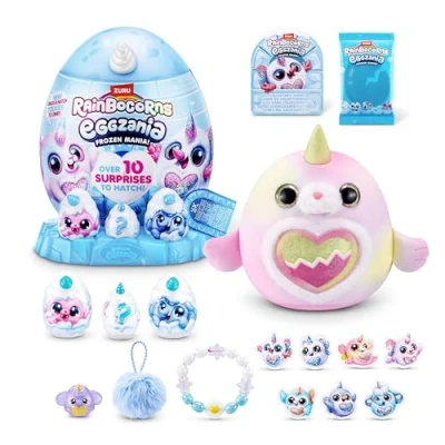 Image of Rainbocorns Eggzania Frozen Mania (BLIZZY) by ZURU, Collectible Plush Toy for Girls 3+