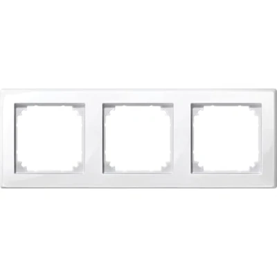 Image of Schneider Electric 478319 M SMART Rahmen Frame, Glossy Polar White, 3 fach
