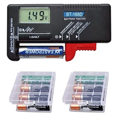 Image of GTIWUNG Analogue Small Battery Tester Universal Checker Multi Size Volt for AA AAA C D 9V 1.5V Button Cell Batteries, BT 168D (Requires No Operation)