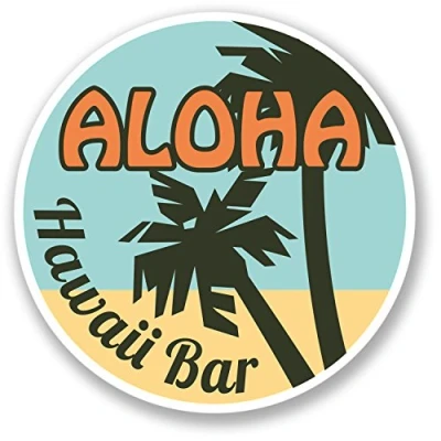 Image of 2 x Aloha Vinyl Stickers Bike Laptop Hawaii Tiki Retro Luggage Travel Tag #4345 (10cm 10cm)