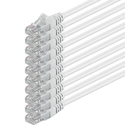 Image of 0,25m Cat 6 Ethernet Cable Gigabit RJ45 LAN Patch Cord Compatible with Internet, Router, Modem, Smart TV, PC &amp; Laptop Switch Modem white 10 pieces