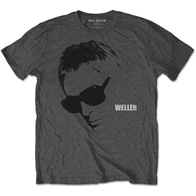 Image of Paul Weller Glasses Picture Official Tee T Shirt Mens Unisex (Large) Grey