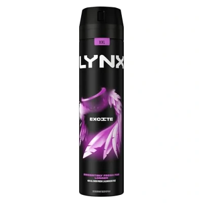 Image of Lynx XXL Excite 48 hours of odour busting zinc tech Aerosol Bodyspray deodorant, 250ml